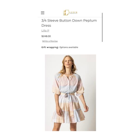 3/4 Sleeve Button Down Peplum Dress Size Small NWOT - Picture 12 of 12